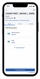 La aplicación móvil Chase se muestra en un smartphone